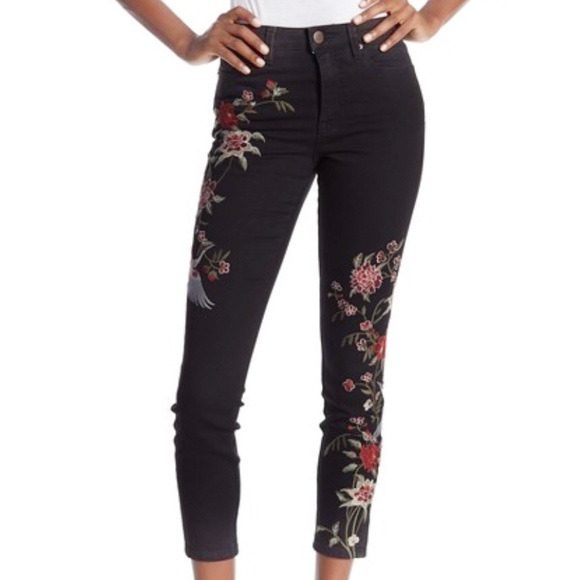 nanette lepore embroidered jeans